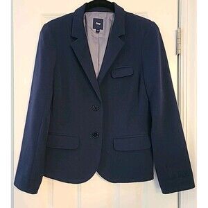 Gap Women’s Career Lined Navy Blue Two Button Single Breasted Blazer Jacket Sz 6